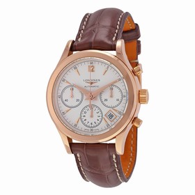 Longines Heritage Automatic Chronograph Silver Dial 18kt Rose Gold Brown Leather Men's Watch L2.742.8.76.2