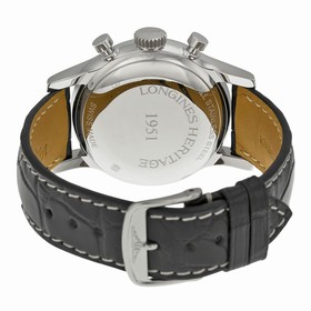 Longines Heritage Chronograph Black Dial Black Leather Men's Watch L27454534