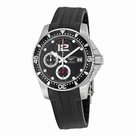 Longines HydroConquest Chronograph Black Dial Black Rubber Men's Watch L36444562