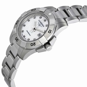 Longines HydroConquest White Pearl Dial Ladies Watch L3.298.4.87.6