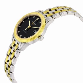 Longines Les Grandes Classiques Flagship Black Dial Silver - Gold Stainless Steel Automatic Ladies Watch L42743577