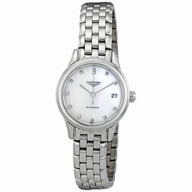 Longines Les Grandes Classiques Flagship Mother of Pearl Diamond Dial Automatic Ladies Watch L42744876