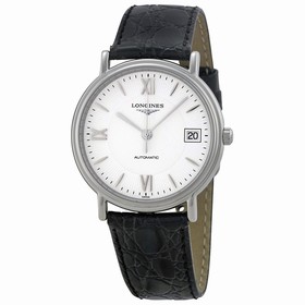 Longines Presence White Dial Black Leather Unisex Watch L48214152