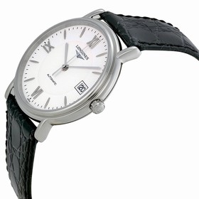 Longines Presence White Dial Black Leather Unisex Watch L48214152