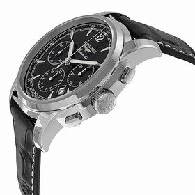 Longines Saint Imier Chronograph Black Dial Black Leather Men's Watch L27844523