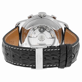 Longines Saint Imier Chronograph Black Dial Black Leather Men's Watch L27844523
