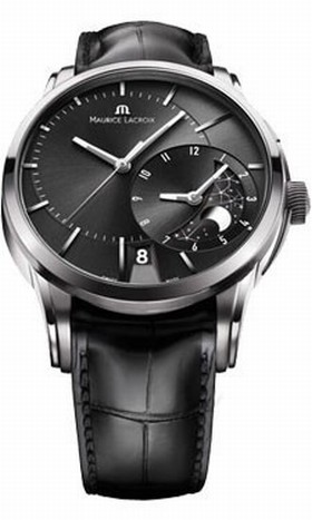 Maurice Lacroix Decentrique GMT Black Dial Black Leather Men's Watch PT6118-SS001-331