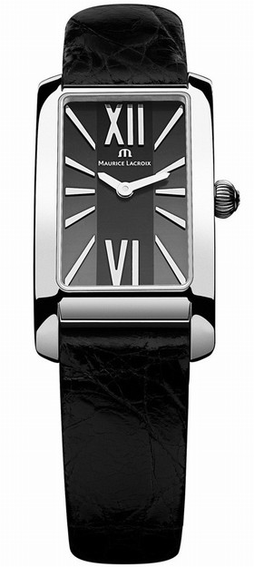 Maurice Lacroix Fiaba Black Dial Black Alligator-Crocodile Leather Ladies Quartz Watch FA2164-SS001-310