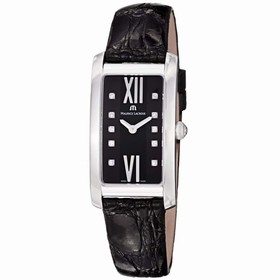 Maurice Lacroix Fiaba Black Dial Black Alligator-Crocodile Leather Ladies Quartz Watch FA2164-SS001-350