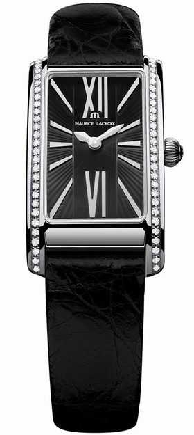 Maurice Lacroix Fiaba Black Dial Black Leather Ladies Quartz Watch FA2164-SD531-311