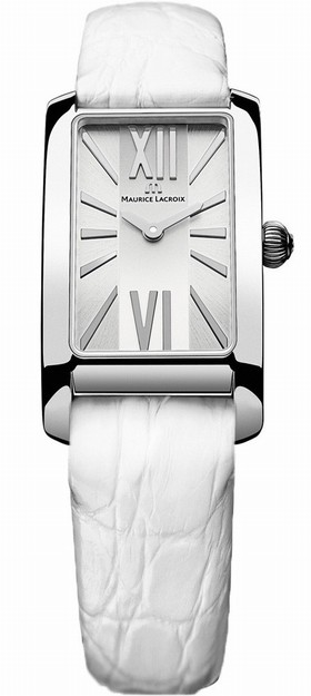 Maurice Lacroix Fiaba Silver Dial White Leather Stainless Steel Ladies Quartz Watch FA2164-SS001-113