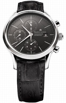 Maurice Lacroix Les Classiques Black Dial Black Leather Men's Watch LC6058-SS001330