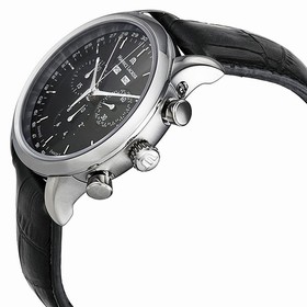 Maurice Lacroix Les Classiques Black Dial Chronograph Black Leather Men's Watch LC1008-SS001-330