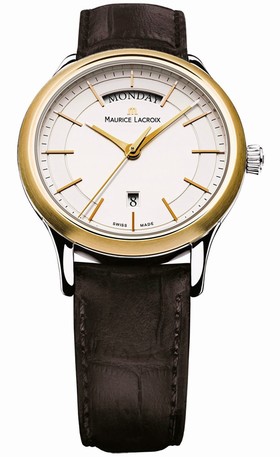 Maurice Lacroix Les Classiques Brown Leather Gold-Tone Stainless Steel Ladies Quartz Watch LC1007-PVY11-130
