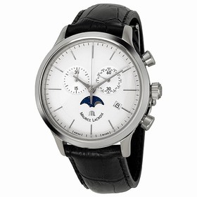 Maurice Lacroix Les Classiques Phase de Lune Silver Dial Chronograph Men's Watch LC1148-SS001-130