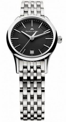 Maurice Lacroix Les Classiques Quartz Black Dial Stainless Steel Ladies Quartz Watch LC1113-SS002-330