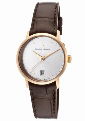 Maurice Lacroix Les Classiques Silver Dial Brown Alligator Leather Strap Automatic Ladies Watch ML-LC6013-PG101-130