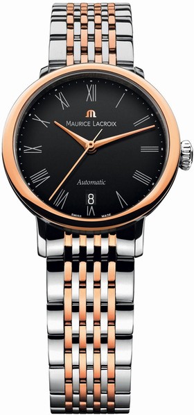 Maurice Lacroix Les Classiques Tradition Black Dial Automatic Stainless Steel Watch LC6063-PS103-310