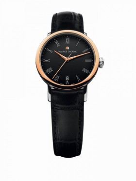 Maurice Lacroix Les Classiques Tradition Black Dial Black Crocodile Leather Ladies Automatic Watch LC6063-PS101-310