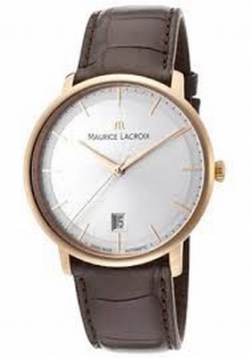Maurice Lacroix Les Classiques Tradition White Dial Brown Alligator Leather Men's Automatic WatchLC6007-PG101-130