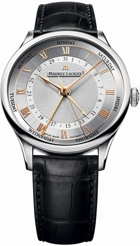 Maurice Lacroix Masterpeice Cinq Auiguilles Black Leather Men's Watch MP6507-SS001-111