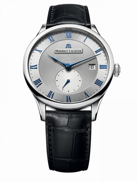 Maurice Lacroix Masterpiece Silver Dial Black Alligator Leather Men's Automatic Watch MP6907-SS001-110