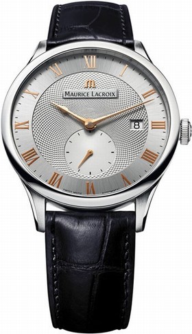 Maurice Lacroix Masterpiece Silver Dial Black Leather Men's Watch MP6907-SS001-111