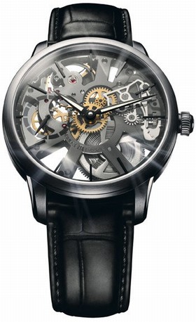 Maurice Lacroix Masterpiece Squelette Black Leather Men's Watch MP7138-SS001-030