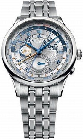 Maurice Lacroix Masterpiece Tradition Worldtimer Silver Dial Stainless Steel Men's Watch MP6008-SS002-111