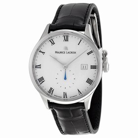 Maurice Lacroix Masterpiece White Dial Black Leather Men's Watch MP6907-SS001-112