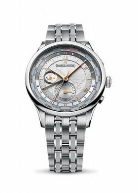 Maurice Lacroix Masterpiece Worldtimer Silver Dial Men's Autiomatic Stainless Steel Watch MP6008-SS002-110