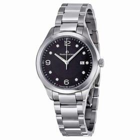 Maurice Lacroix Miros Date Diamond Black Dial Stainless Steel Ladies Watch MI1014-SS002-350