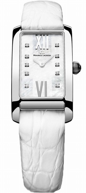 Maurice Lacroix Mother Of Pearl Dial White Leather Strap Stainless Steel Case Ladies Quartz Watch FA2164-SS001-170