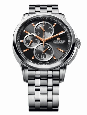 Maurice Lacroix Pontos Automatic Chronograph Black Dial Automatic Men's Stainless Steel Watch PT6188-SS002-332