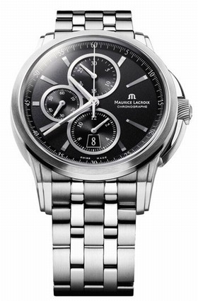 Maurice Lacroix Pontos Chronograph Black Dial Stainless Steel Automatic Men's Watch PT6188-SS002-330