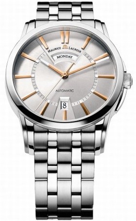 Maurice Lacroix Pontos Day/Date Silver Dial Men's Watch ML-PT6158-SS002-19E