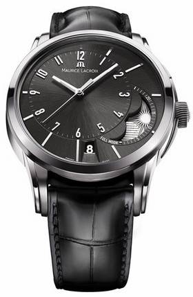 Maurice Lacroix Pontos Decentrique Black Dial Moonphase Men's Watch PT6318-SS001-330