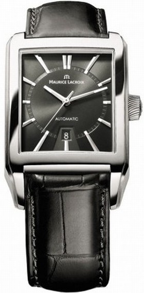 Maurice Lacroix Pontos Rectangulaire Automatic Black Dial Men's Watch PT6247-SS001-330
