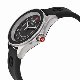 Michele Cape Black Dial Black Silicone Ladies Watch MWW27A000006
