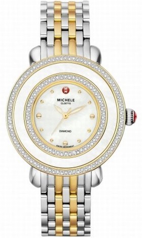 Michele Cloette Diamond MOP Dial Two-tone Stainless Steel Ladies Watch MWW20E000006