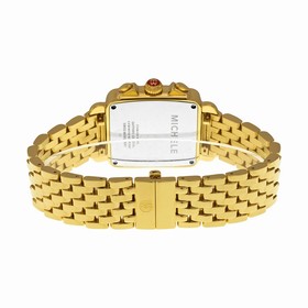 Michele Deco Chronograph Blue Mother of Pearl Dial Gold-plated Ladies Watch MWW06P000221