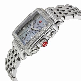 Michele Deco Chronograph Grey Mother of Pearl Dial Stainless Steel Ladies Watch MWW06P000226