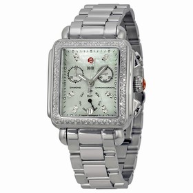 Michele Deco Diamond Chronograph Blue Mother of Pearl Stainless Steel Ladies Watch MWW06P000230