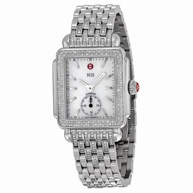 Michele Deco White Pearl Diamond Bezel Ladies Watch MWW06V000041