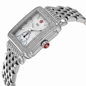 Michele Deco White Pearl Diamond Bezel Ladies Watch MWW06V000041