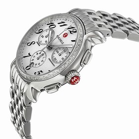 Michele Fluette Diamond Chronograph Stainless Steel Ladies Watch MWW24A000001