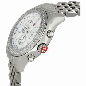 Michele Jetway Mother of Pearl Dial Diamond Bezel Ladies Watch MWW17A000001
