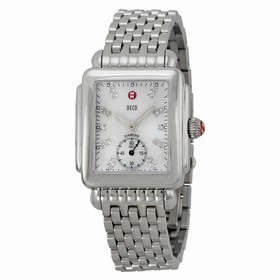 Michele Ladies Deco-16 Mother of Pearl Diamond Dial Watch MWW06V000002
