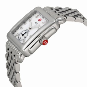 Michele Ladies Deco-16 Mother of Pearl Diamond Dial Watch MWW06V000002