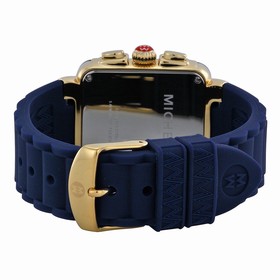 Michele Park Jelly Bean Gold Dial Blue Silicone Ladies Watch MWW06L000027